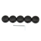 Set of 5 Aluminum Black Radio/Stereo Knobs for Honda GL1500 Goldwing (1988–2000)