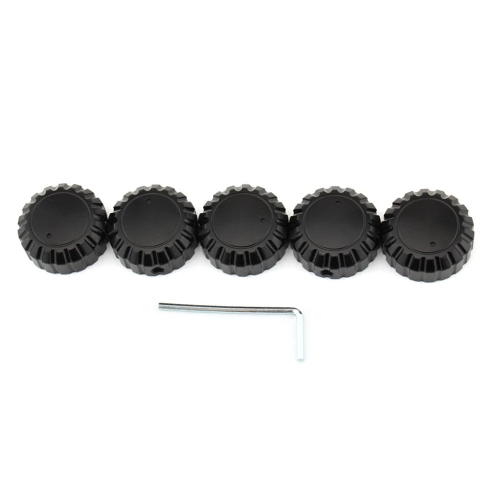 Set of 5 Aluminum Black Radio/Stereo Knobs for Honda GL1500 Goldwing (1988–2000)