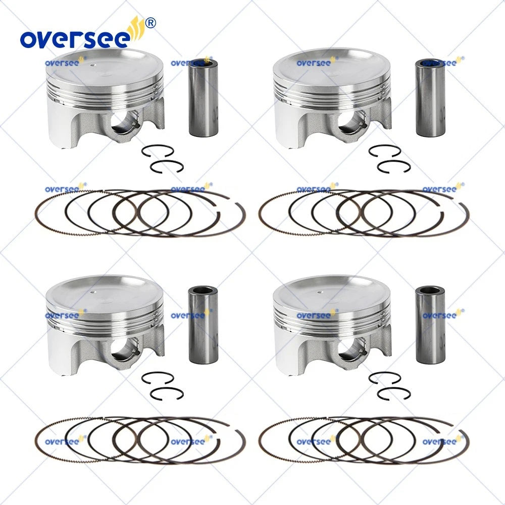 Set of 4 Piston Set STD for Yamaha Waverunner FX Cruiser (6ET-11631-00, 6S5-11631-10)