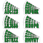 Set of 4 Green Decals for Boat Letters & Numbers A-Z & 0-9