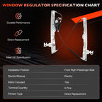 Front Passenger Side Power Window Regulator w/ Motor for Nissan Titan (2004–2015)