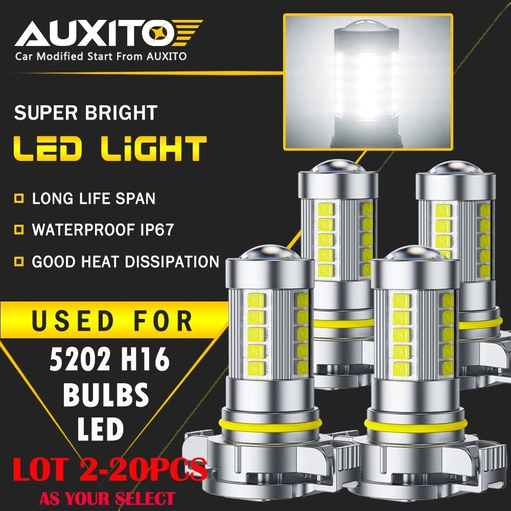 2X AUXITO LED Fog Driving Light Bulbs 5202 H16 6500K for