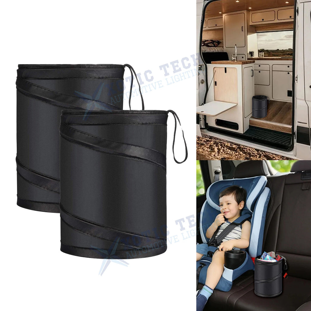 2-Pack Collapsible Pop-Up Waterproof Trash Can for Car Truck (—)