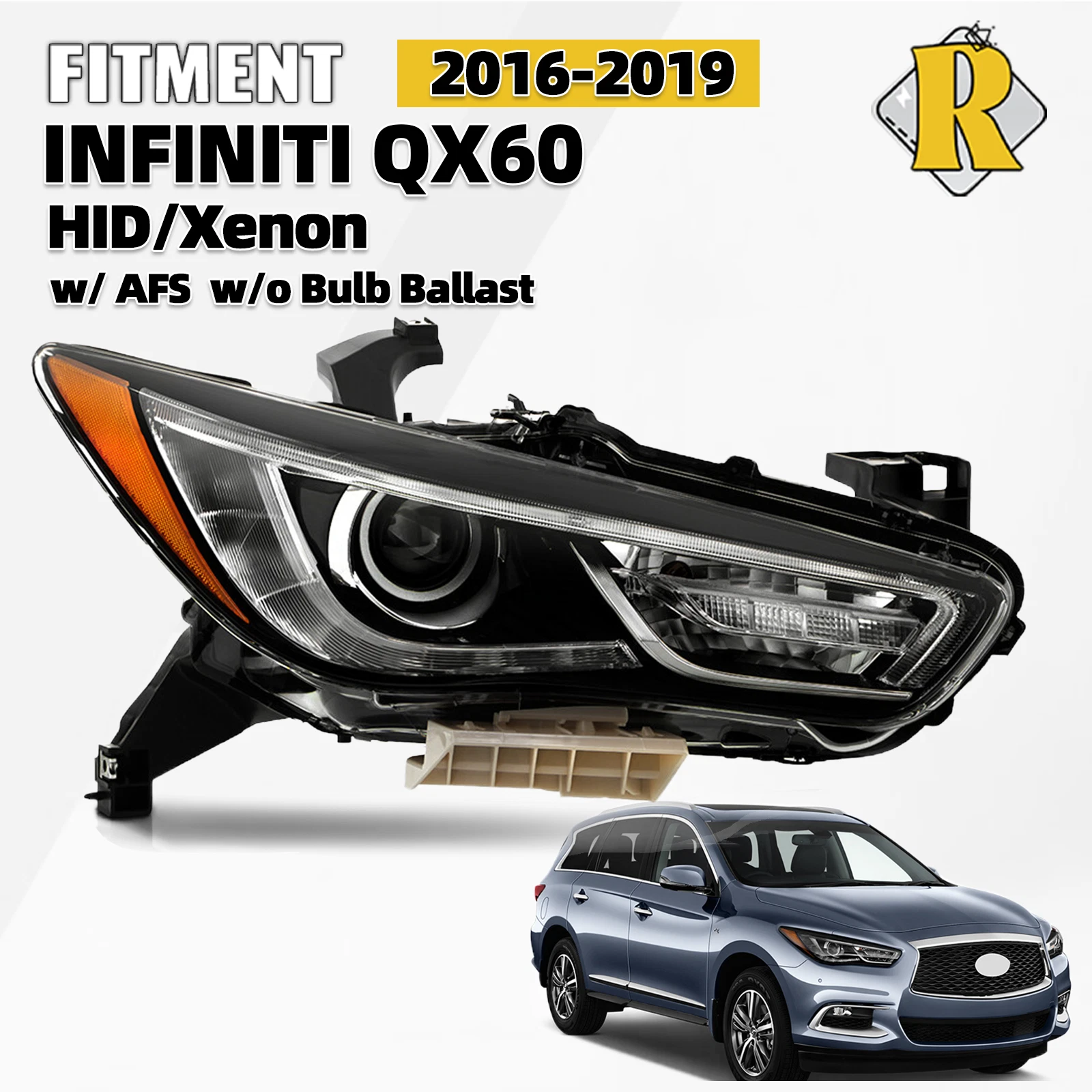 HID Headlight for Infiniti QX60 (2016–2019) Right Side w/AFS
