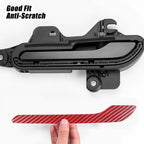 Set of 4 Red Carbon Fiber Door Handle Cover Stickers for Tesla Model 3 Y (2017–2023)