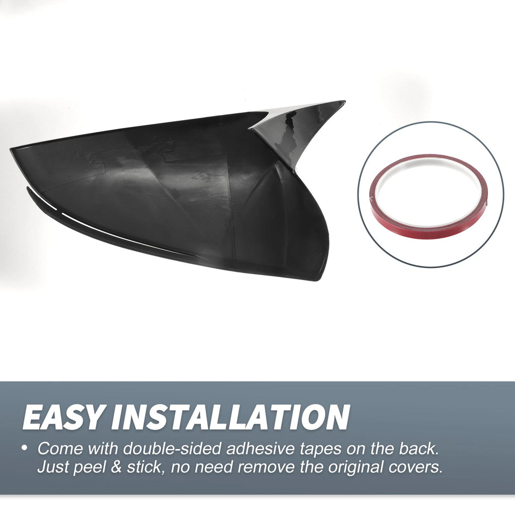 Pair Rearview Mirror Cover Overlay Gloss Black for Hyundai Tucson (2022–2024)