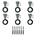 Set of 6 NGK Ruthenium HX Spark Plugs & Coil Boots for Equinox Traverse Malibu (V6)