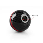 Mugen 5 Speed Red Stripe Carbon Fiber Round Ball Shift Knob for Universal