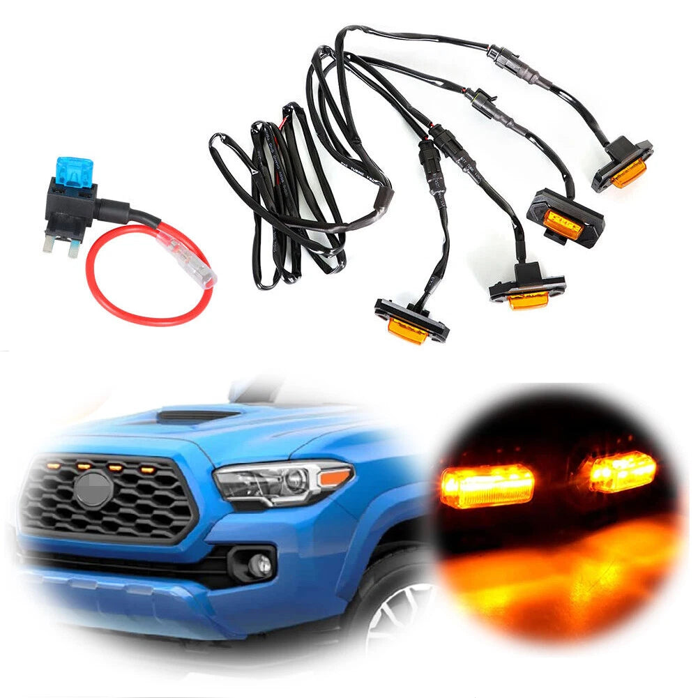 Set of 4 Raptor Style Amber LED Grille Lights for Toyota Tacoma (2020–2022)
