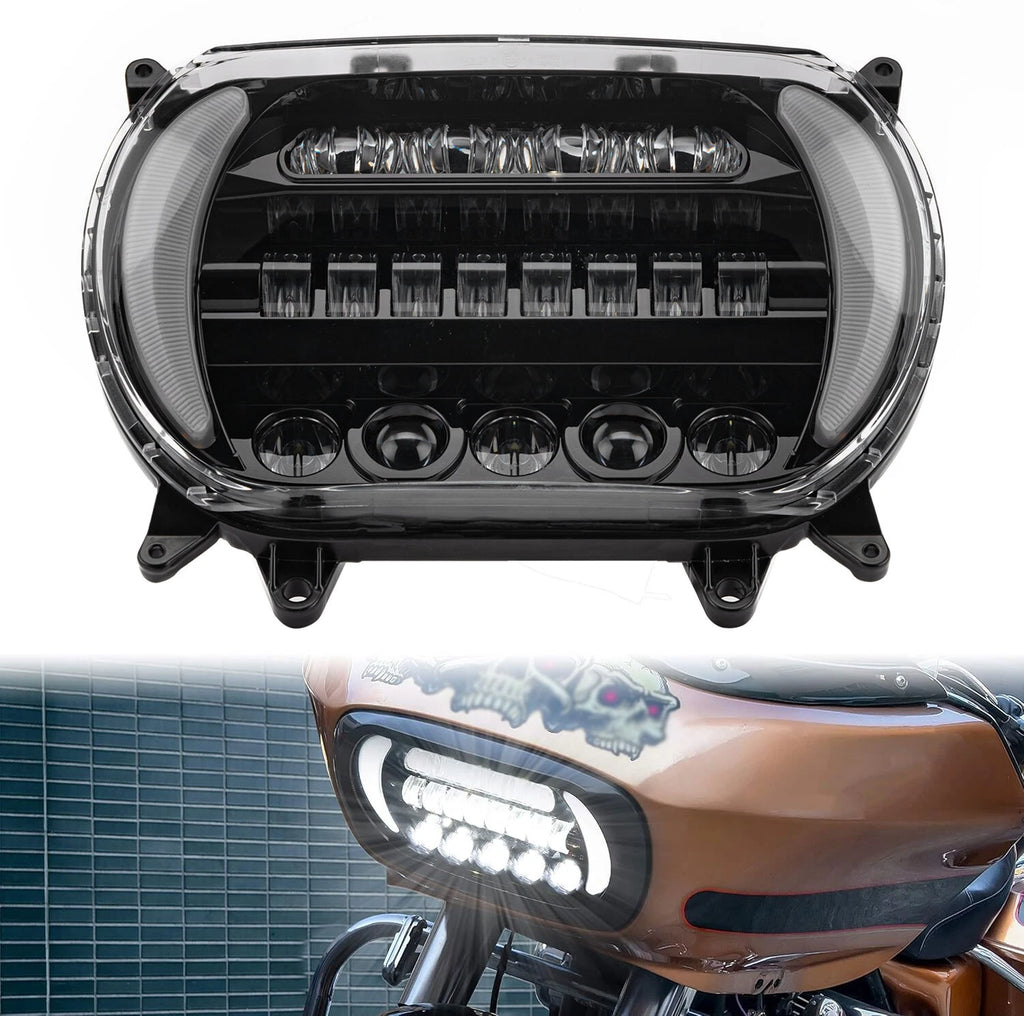 LED Headlight for Road Glide (2015–2024) Hi/Lo DRL Yellow Turn Signal Projector