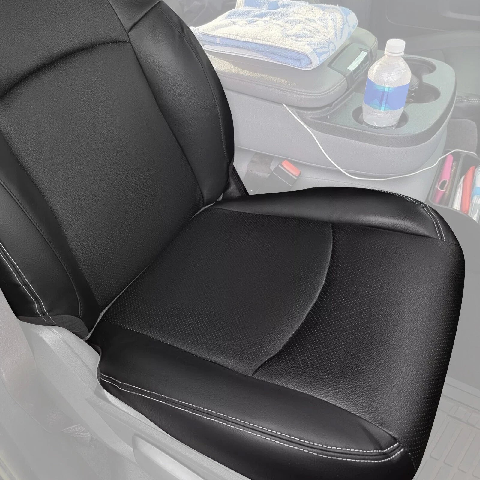 Set of 4 Black Leather Seat Covers for Dodge Ram (2009–2018)
