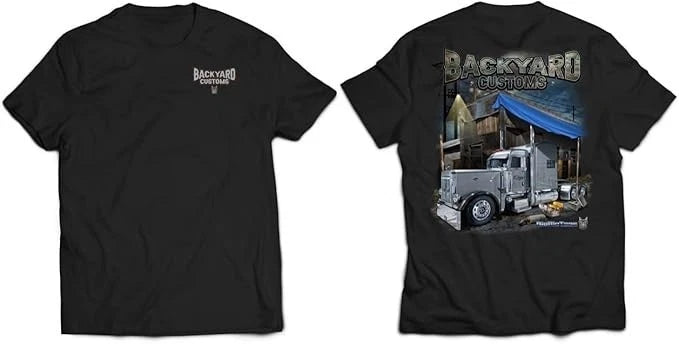 BRT Backyard Custom Trucker T-Shirt for Big Rig Trucks (Black)