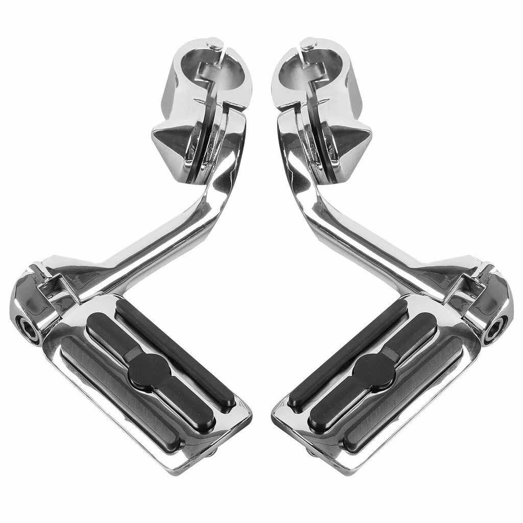1.25" Long Angled Adjustable Highway Foot Pegs Mount Kit for Harley