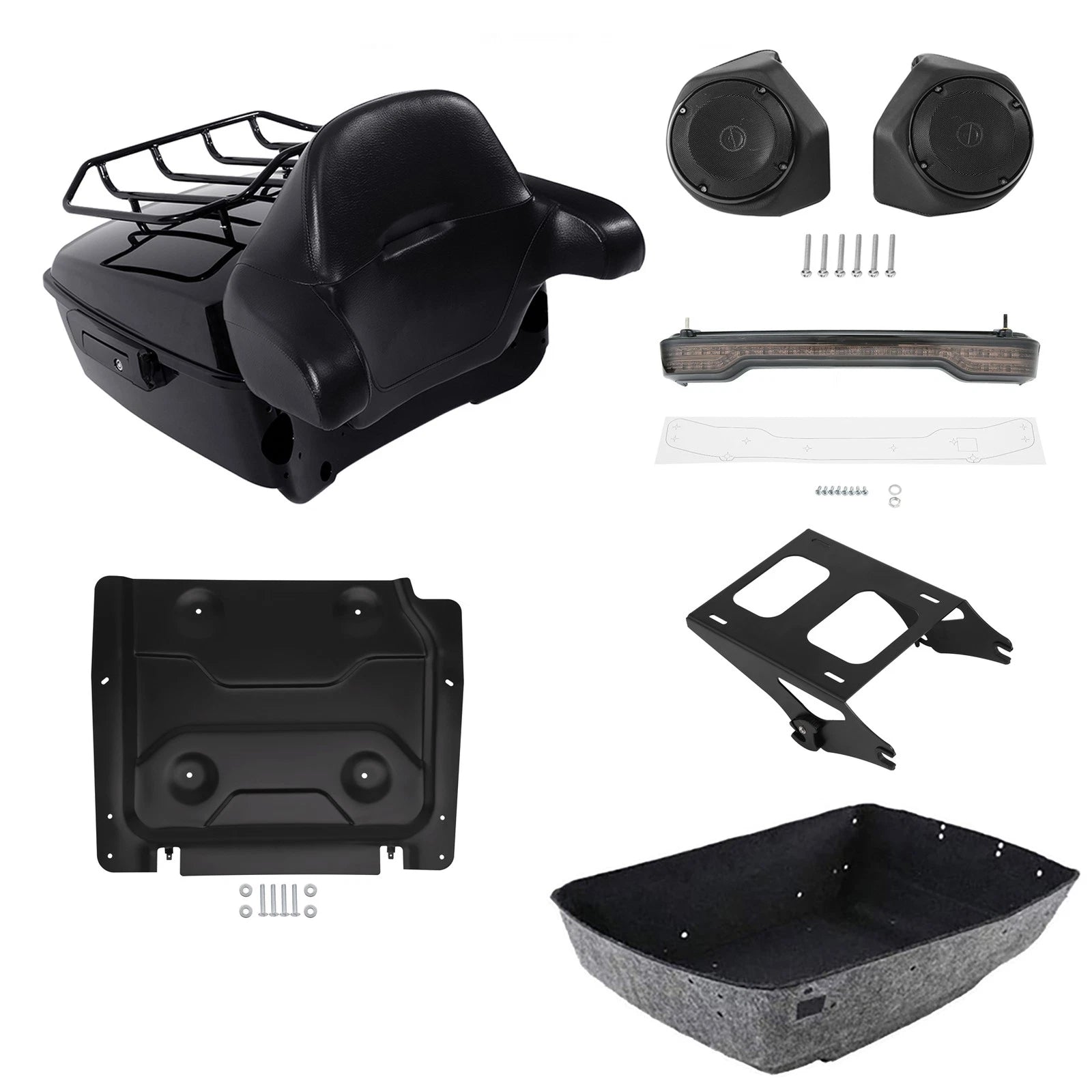 Trunk Pad Mount Rack Light Speaker Plate for Harley Street Glide (2014–2026)