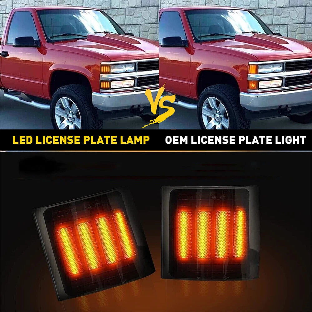 4PC LED Smoked Corner Side Marker Lights for Chevy C/K 1500 2500 3500 (1994–1998)