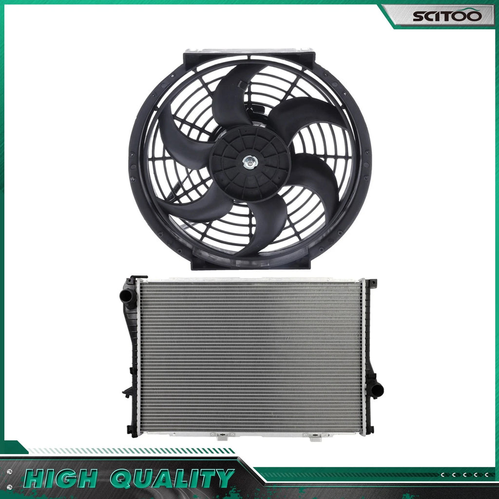Aluminum Radiator and Cooling Fan Kit for BMW 525i 530i (2000–2003)