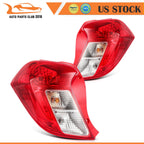Set of 2 Red Housing Brake Turn Lamps for Chevy Spark (2016–2022)