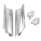 Chrome Lower Fork Leg Deflector Shield Kit for Harley Touring (2014–2023)