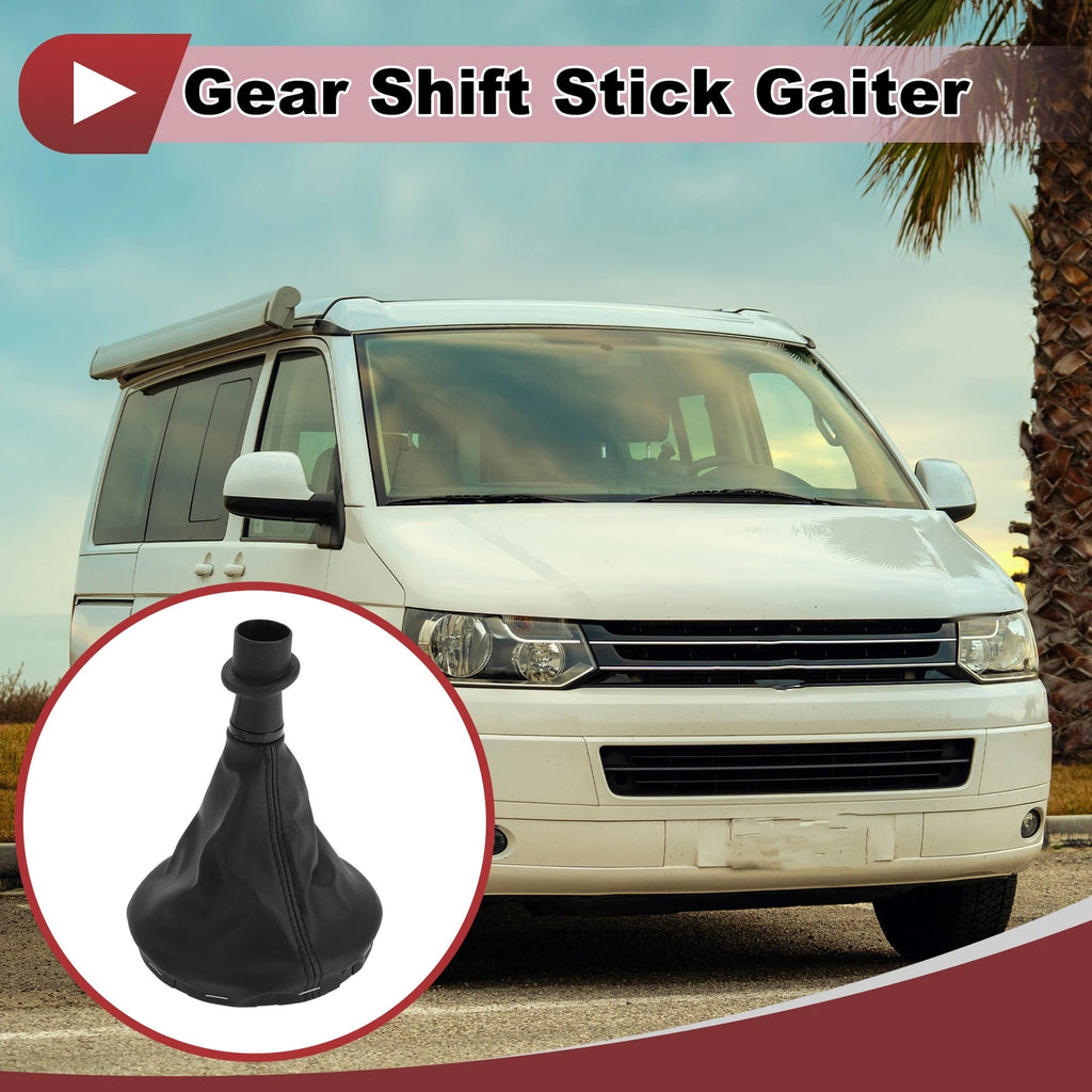 Gear Shift Stick Gaiter for Volkswagen T5 T5.1 (2003–2011) Black Faux Leather