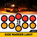 10X Amber/Red 3/4" Round LED Bullet Side Marker Lights for Truck Trailer (N/A)