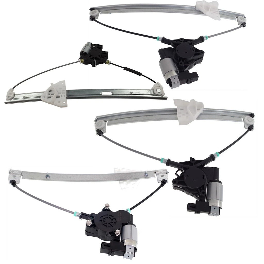 Set of 4 Window Regulators for Front & Rear (Driver Passenger Side)