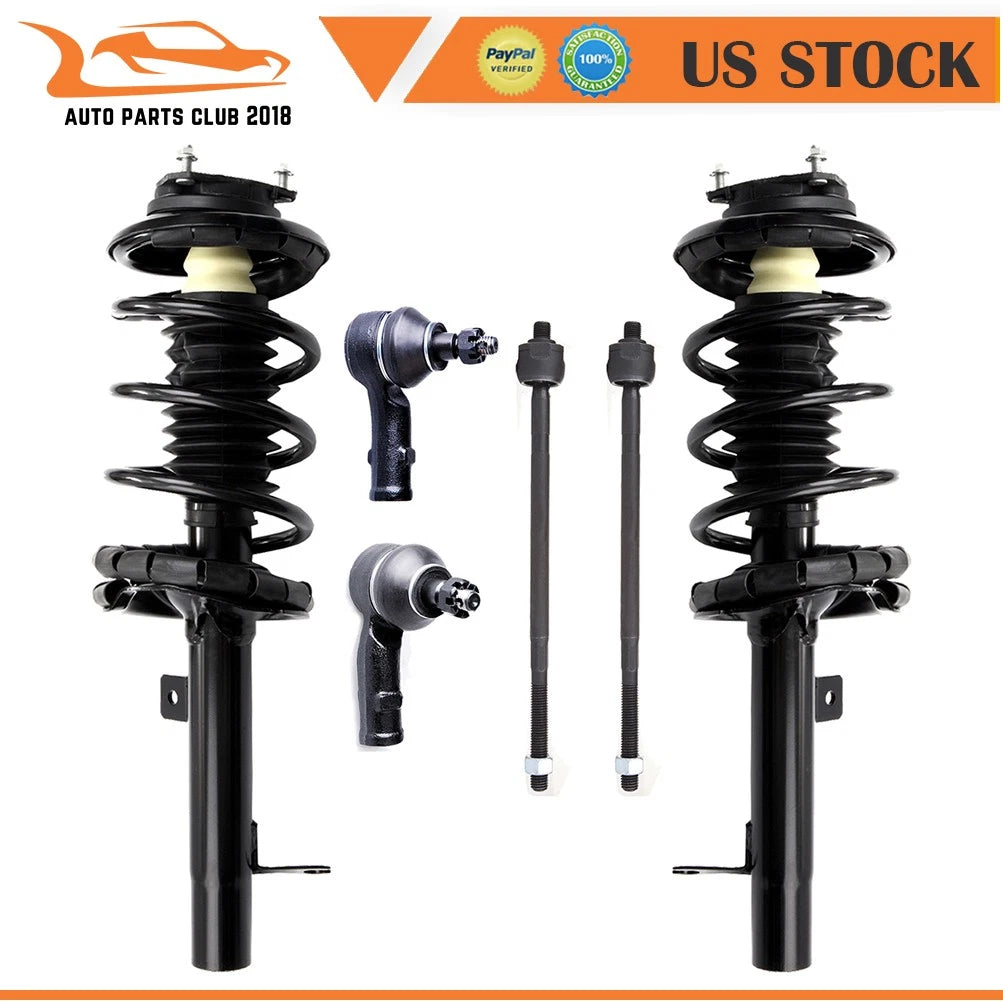 Front Struts Spring Assembly & Inner Outer Tie Rod for Ford Focus (2000–2004)