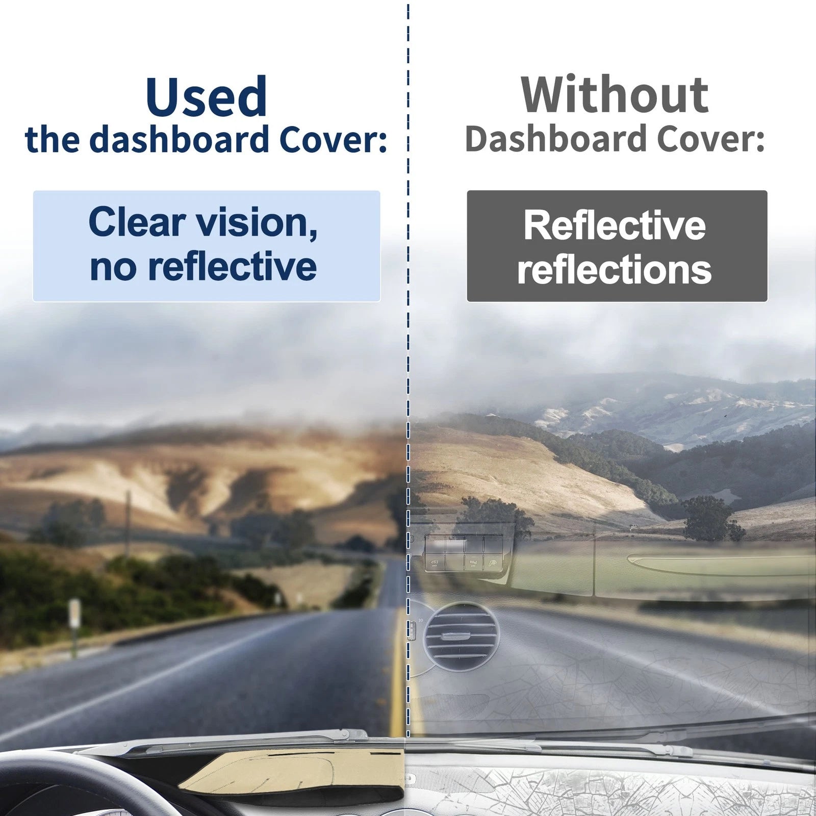 Dash Cover for Mitsubishi Shogun (2007–2019) Polyester Black Blue Edge