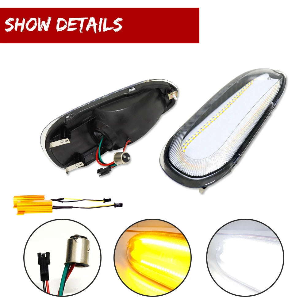 Clear Front Switchback LED DRL Corner Signal Lights for Mitsubishi 3000GT (1994–1998)