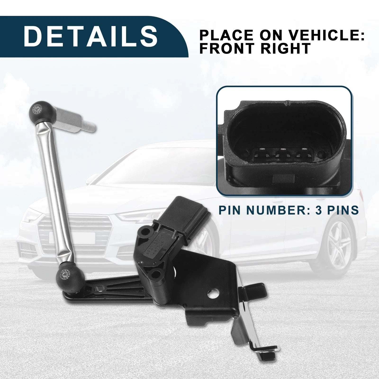 Air Suspension Ride Height Level Sensor for Audi A4 (2002–2008) No. 8W0941286C