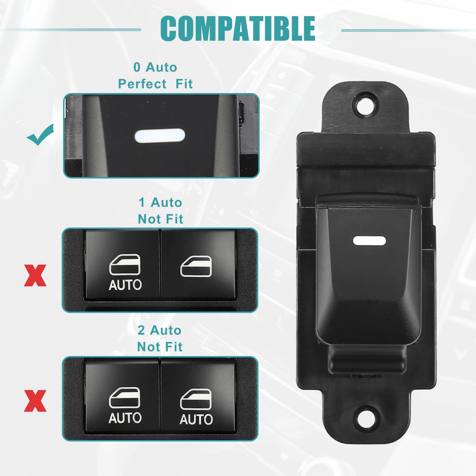 Power Window Switch for KIA Cerato (2016) - Front Right Side, Black