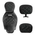 Driver Passenger Seat Backrests Pad for Harley Touring Electra Glide (2009–2023)
