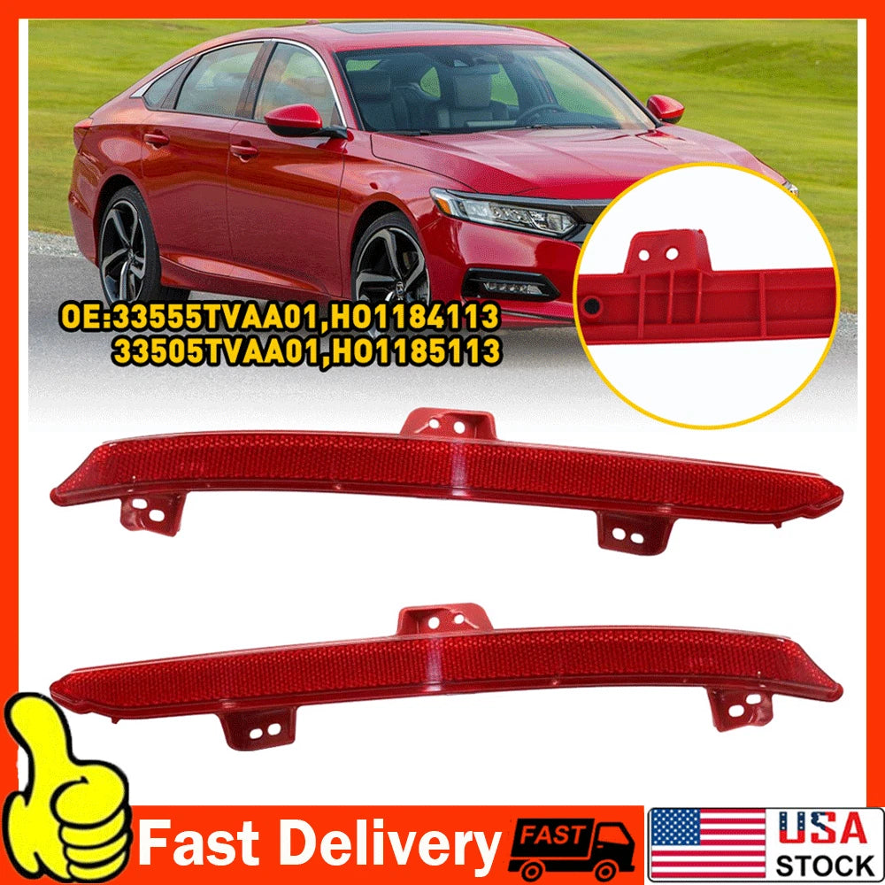 Pair of Rear Bumper Reflector Lights for Honda Accord (2018â2021)