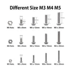 500 PCS Hexagon Socket Bolts and Nuts Set for M345