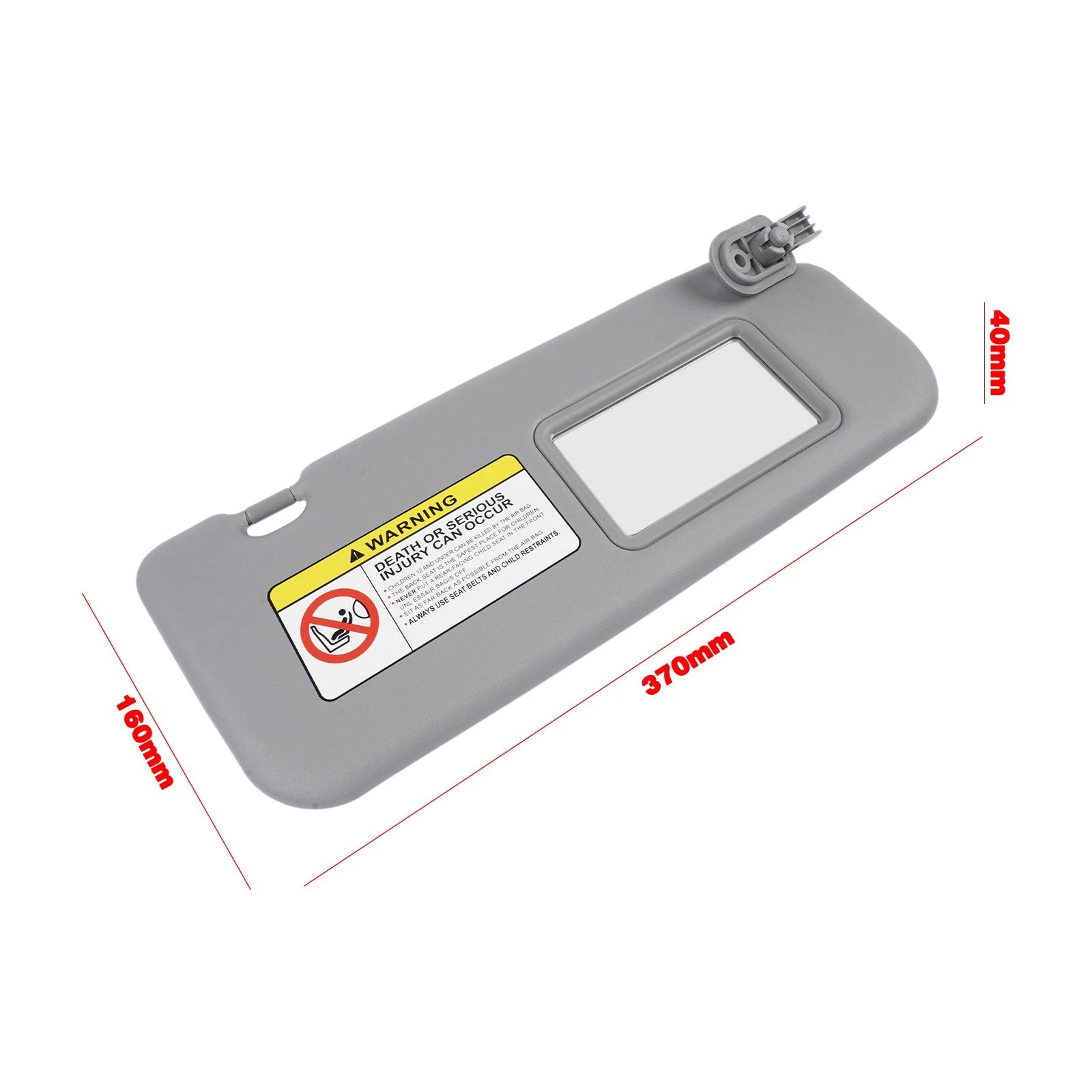 Front Passenger Sun Visor for Hyundai Accent (2011-2015) Gray Right