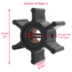 Water Pump Impeller Repair Kit for Johnson (09-1026B), Jabsco (673-0001), GLM (89520)