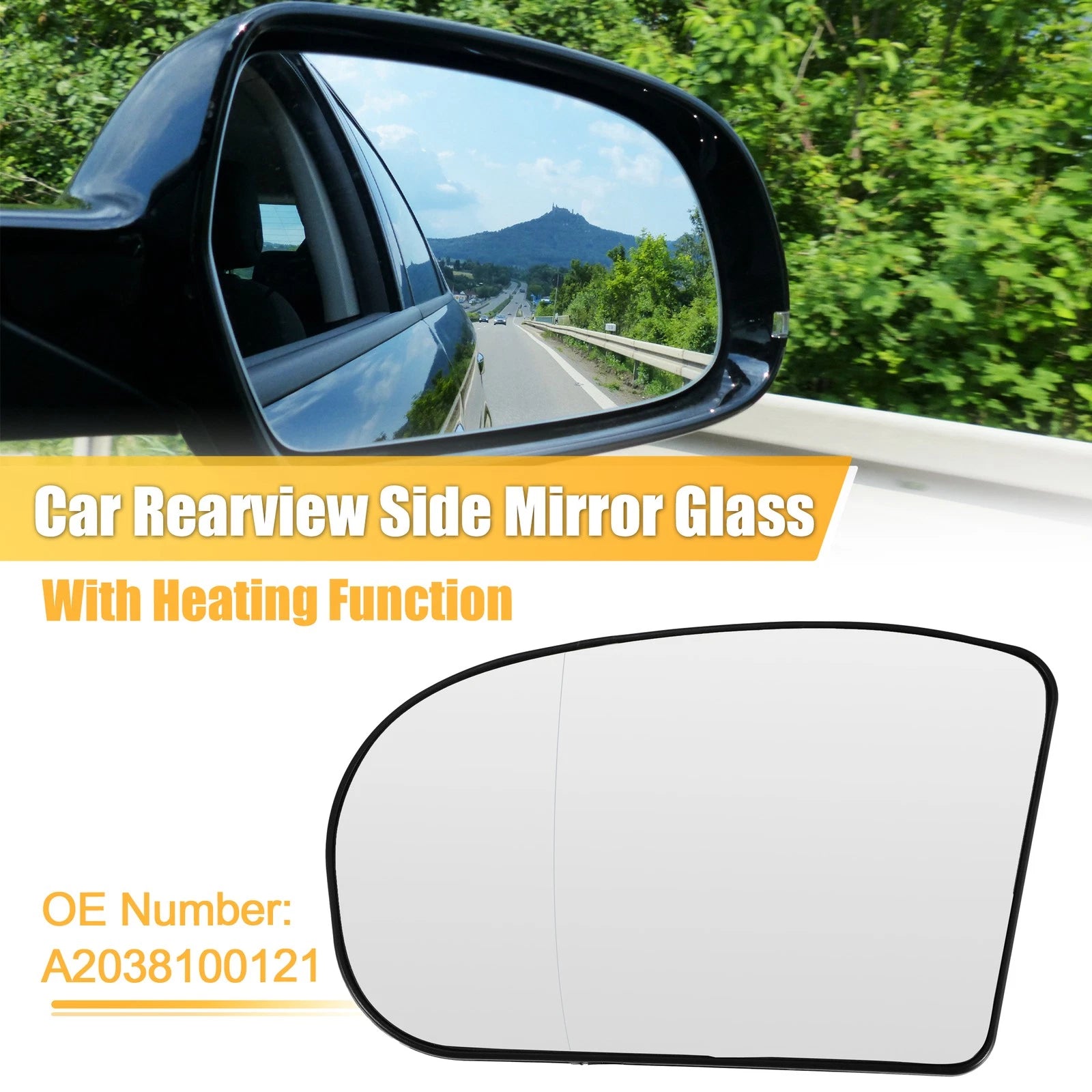 Heated Rearview Mirror Glass for Mercedes-Benz A2038100121 (No Year Specified)