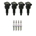 Set of 4 NGK Ignition Coils & Iridium Spark Plugs for Accent Rio Soul (2011–2019)