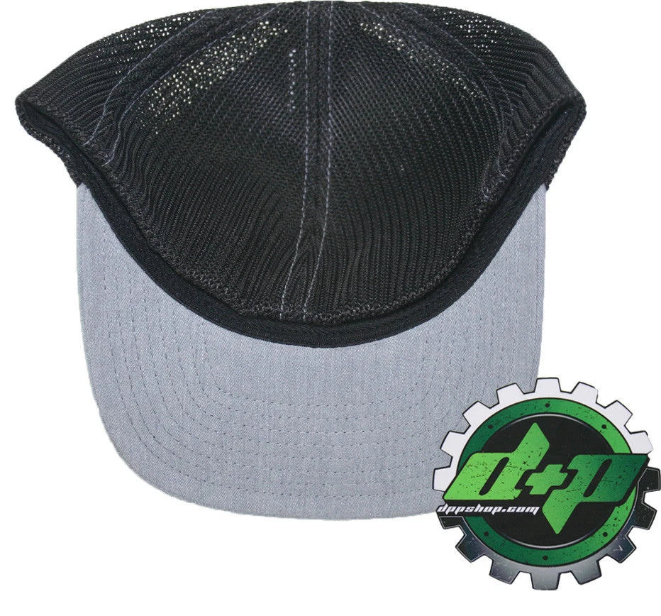 Cummins Trucker Hat for Various Trucks (Flex Fit, Light Denim, Gray/Black)