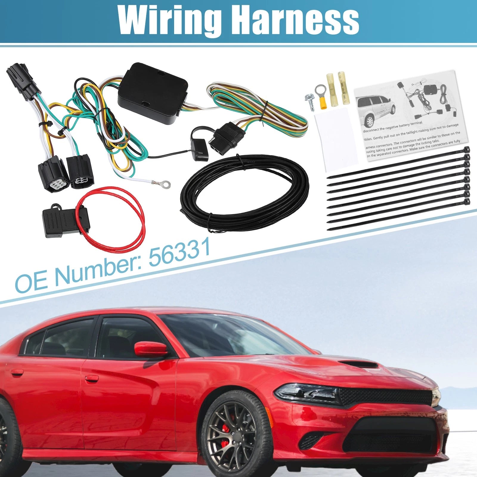 Set of 1 56331 4-Pin Trailer Wiring Harness for Dodge Grand Caravan (2011–2016)