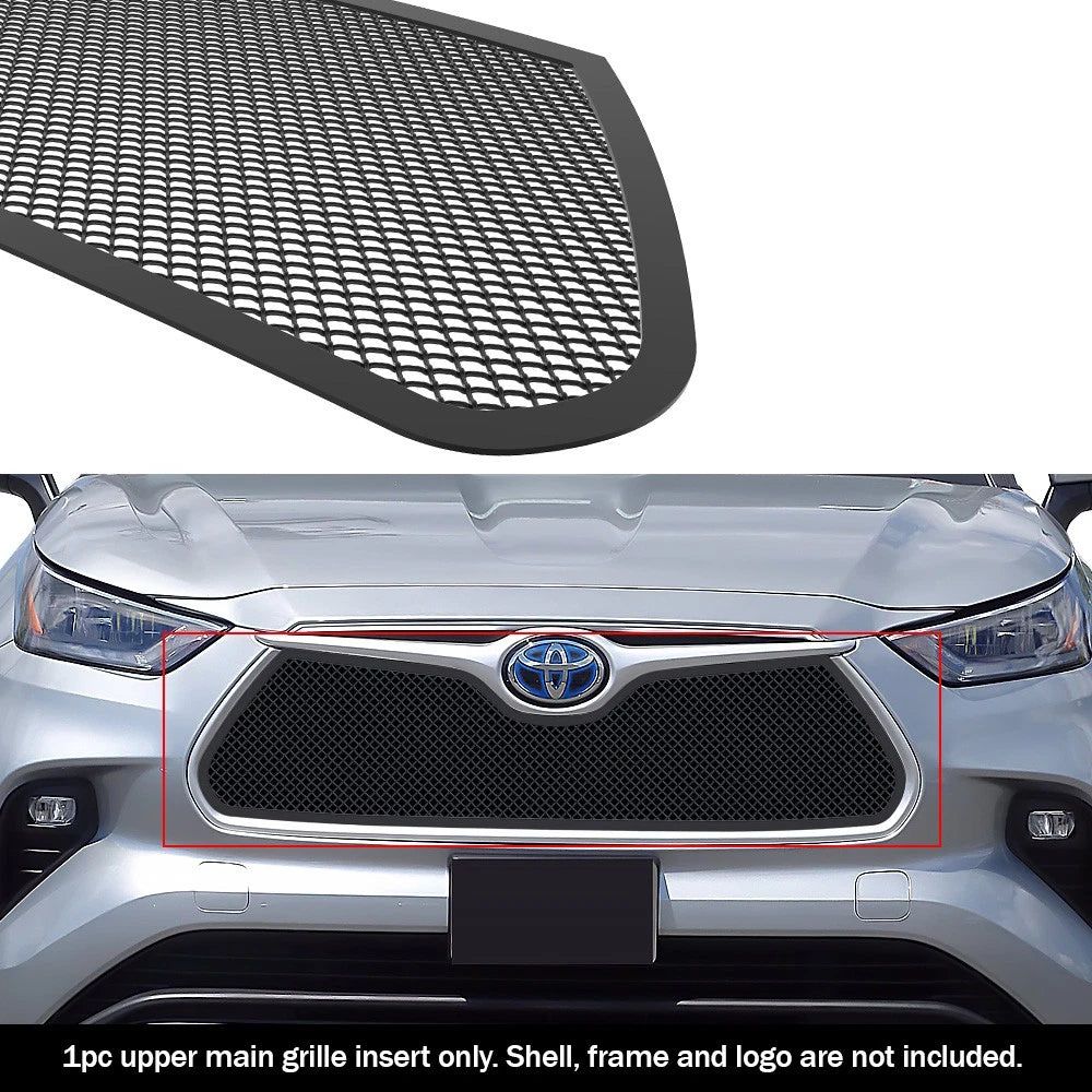 Upper Stainless Black Mesh Grille Insert for Toyota Highlander (2020–2026)