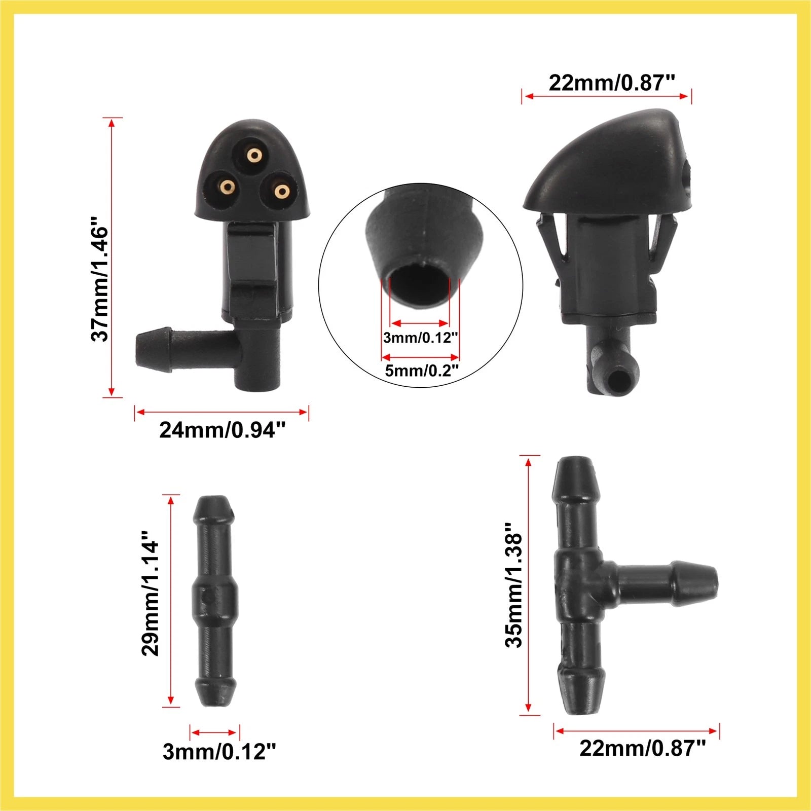 5pcs Windshield Wiper Fluid Squirter Nozzle for Chevrolet Cruze (2009–2014) 94556605