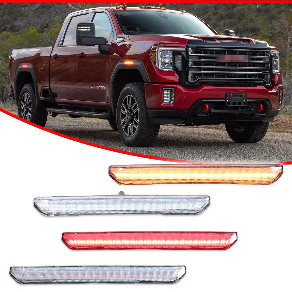 Set of 4 Clear Lens LED Side Marker Lamps for GMC Sierra 2500 3500