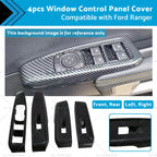Carbon ABS Window Control Panel Switch Cover for Ford Ranger (2022–2024)