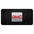 Brushed Stainless Steel Logo on Black License Plate -Officially Licensed for GMC