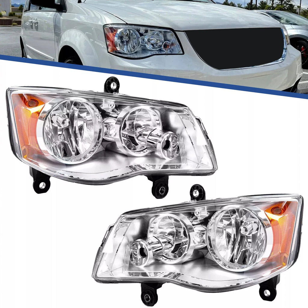 Headlights Set for Dodge Grand Caravan (2011–2019) & Chrysler Town & Country (2008–2016)