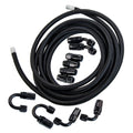 6AN -6AN 16FT Fuel Hose Line Kit Nylon Stainless Steel Braided Hose End Fittings