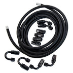 6AN -6AN 16FT Fuel Hose Line Kit Nylon Stainless Steel Braided Hose End Fittings