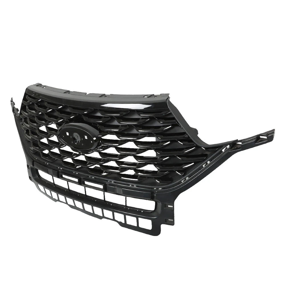 Gloss Black Plastic Front Center Mesh Grille for Ford Explorer (2020–2022)