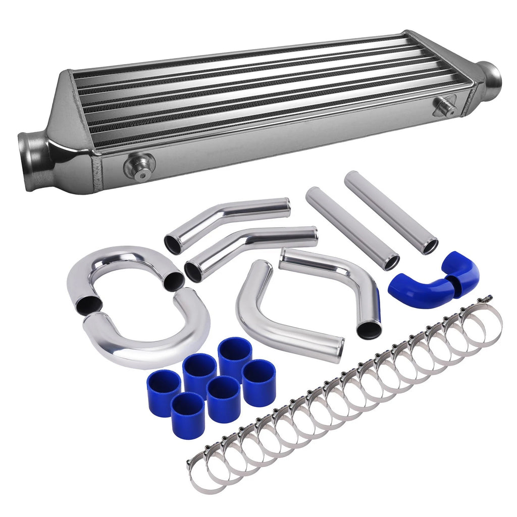 Universal Intercooler 27" x 7" x 2.5" + 2.5" Aluminum Turbo Pipe Kit