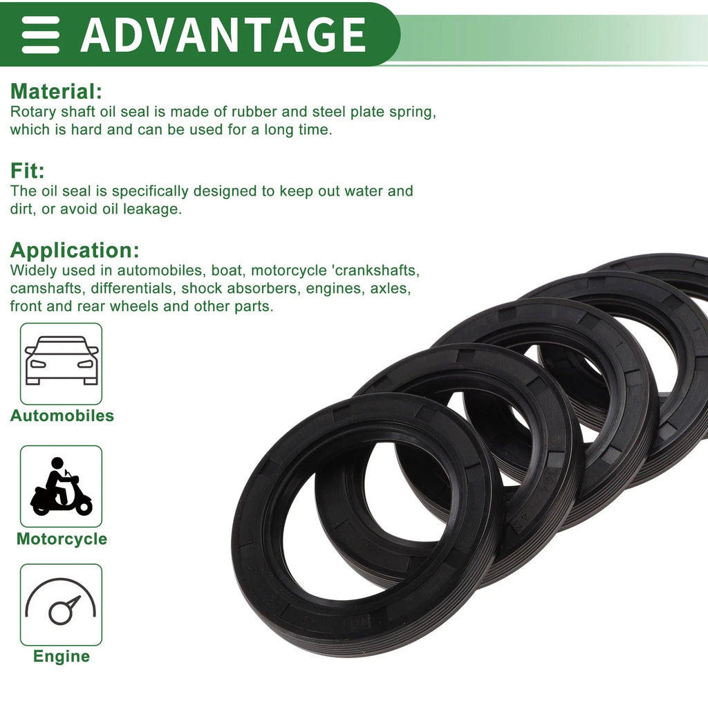 Oil Seal NBR Rubber 42x62x8mm for Various Models (5 Pcs)